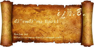 Örmény Bazil névjegykártya